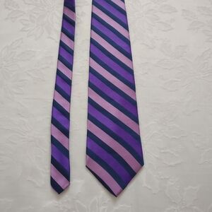 Silk vintage Purple and Pink Striped Men's Tie